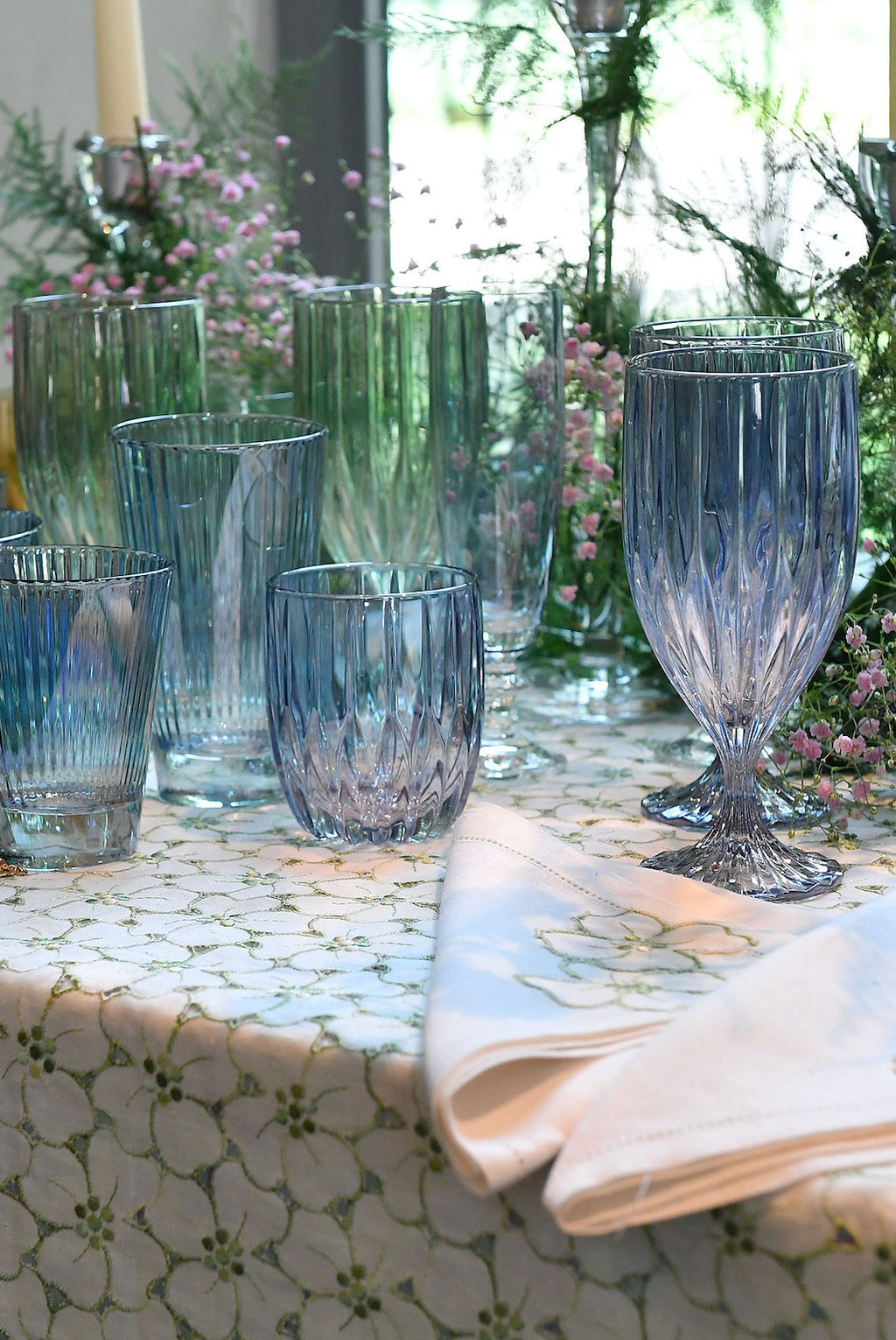 Set blu di due bicchieri tumbler piccoli