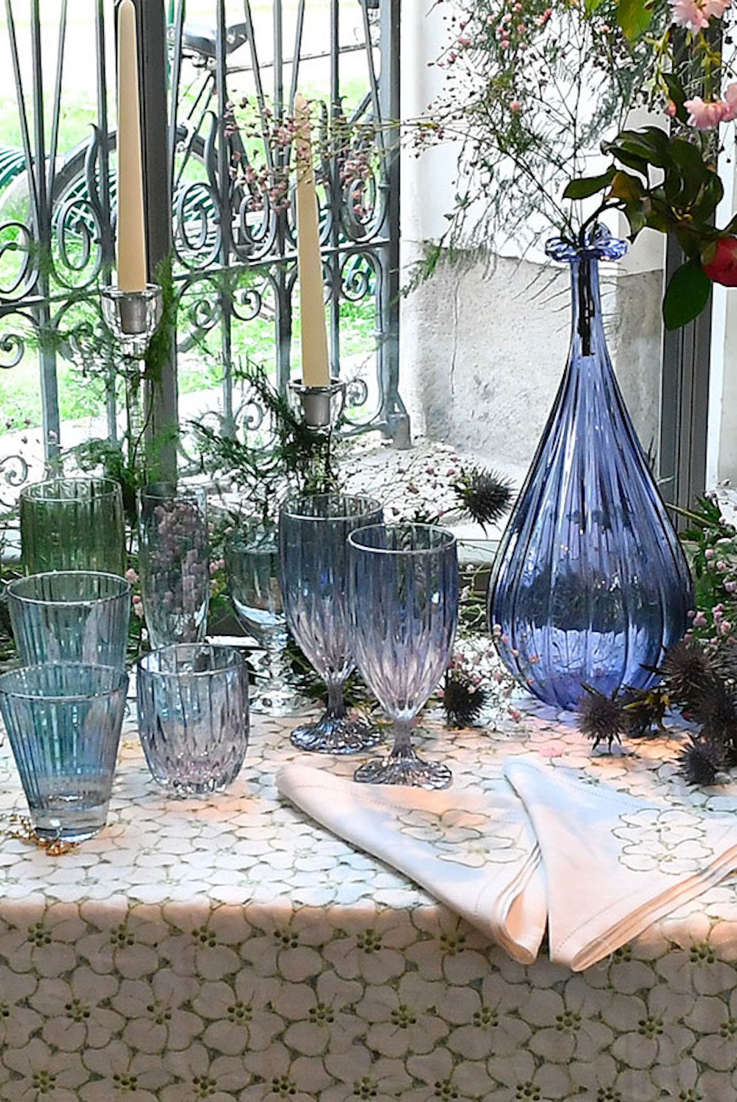 Set blu di due bicchieri tumbler piccoli