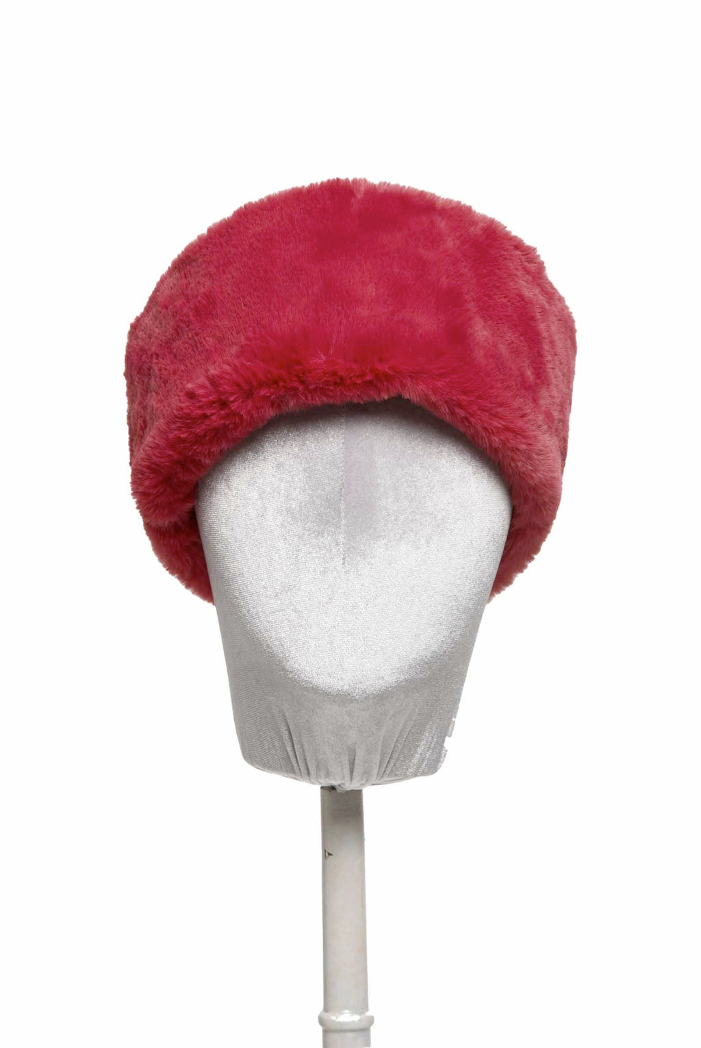Fascia per capelli in pelliccia sintetica rossa