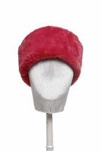 Fascia per capelli in pelliccia sintetica rossa