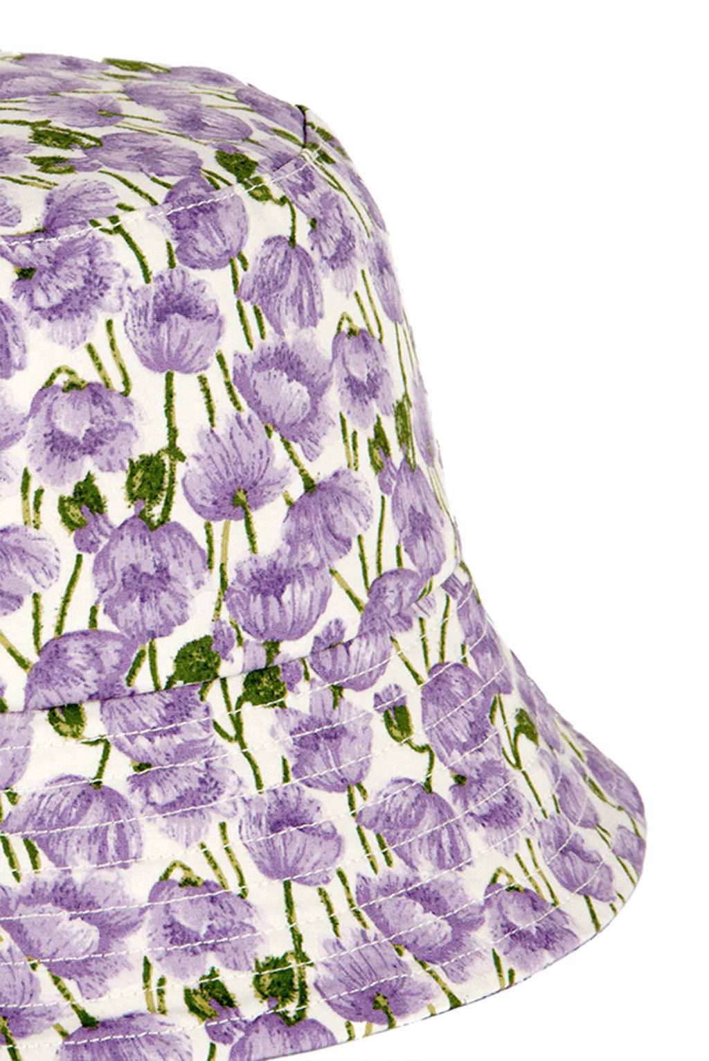 Cappello a secchiello con papaveri