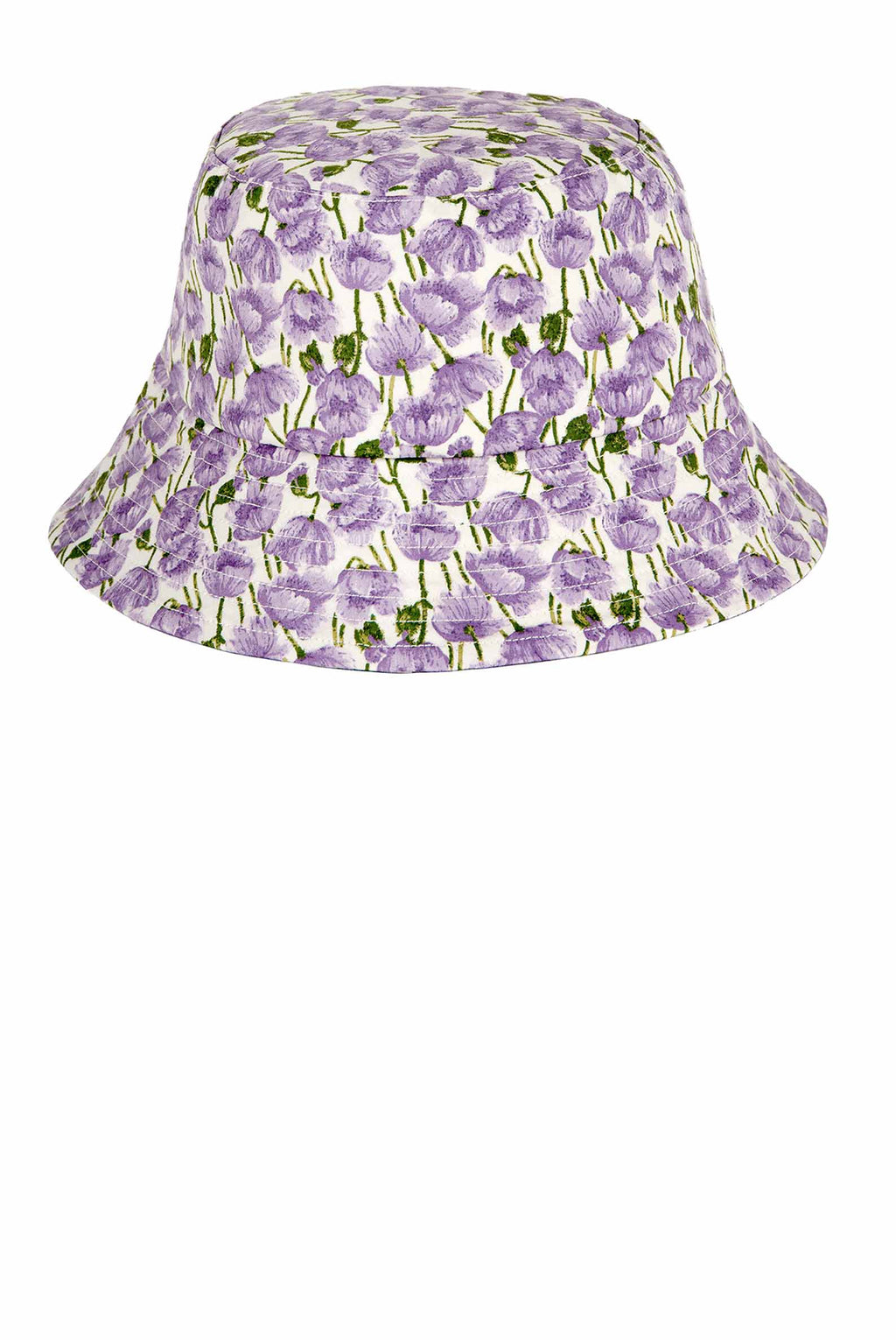 Cappello a secchiello con papaveri