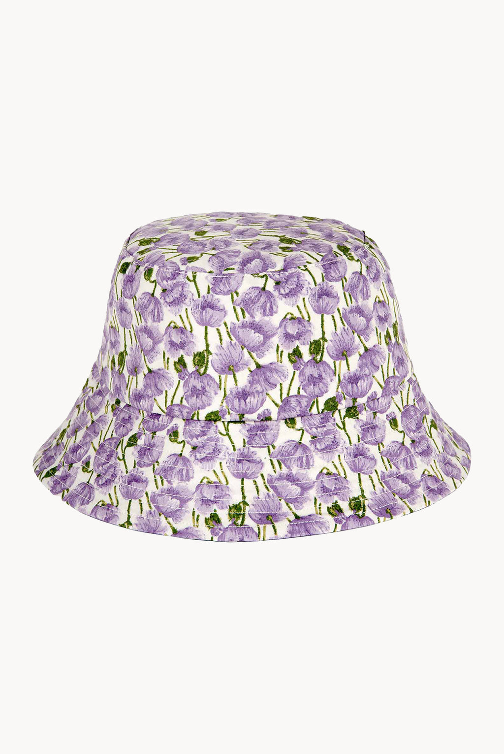 Cappello a secchiello con papaveri