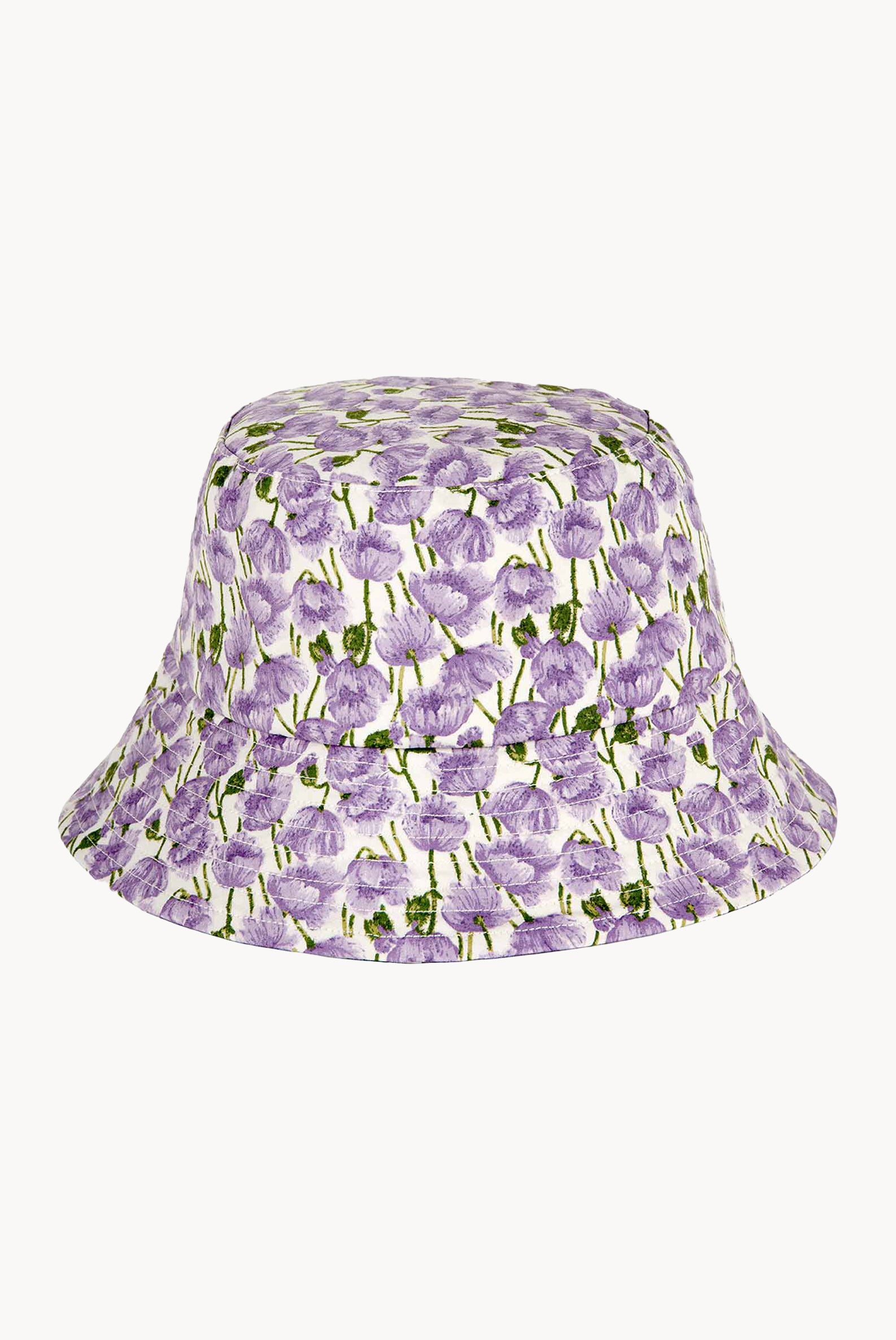 Cappello a secchiello con papaveri