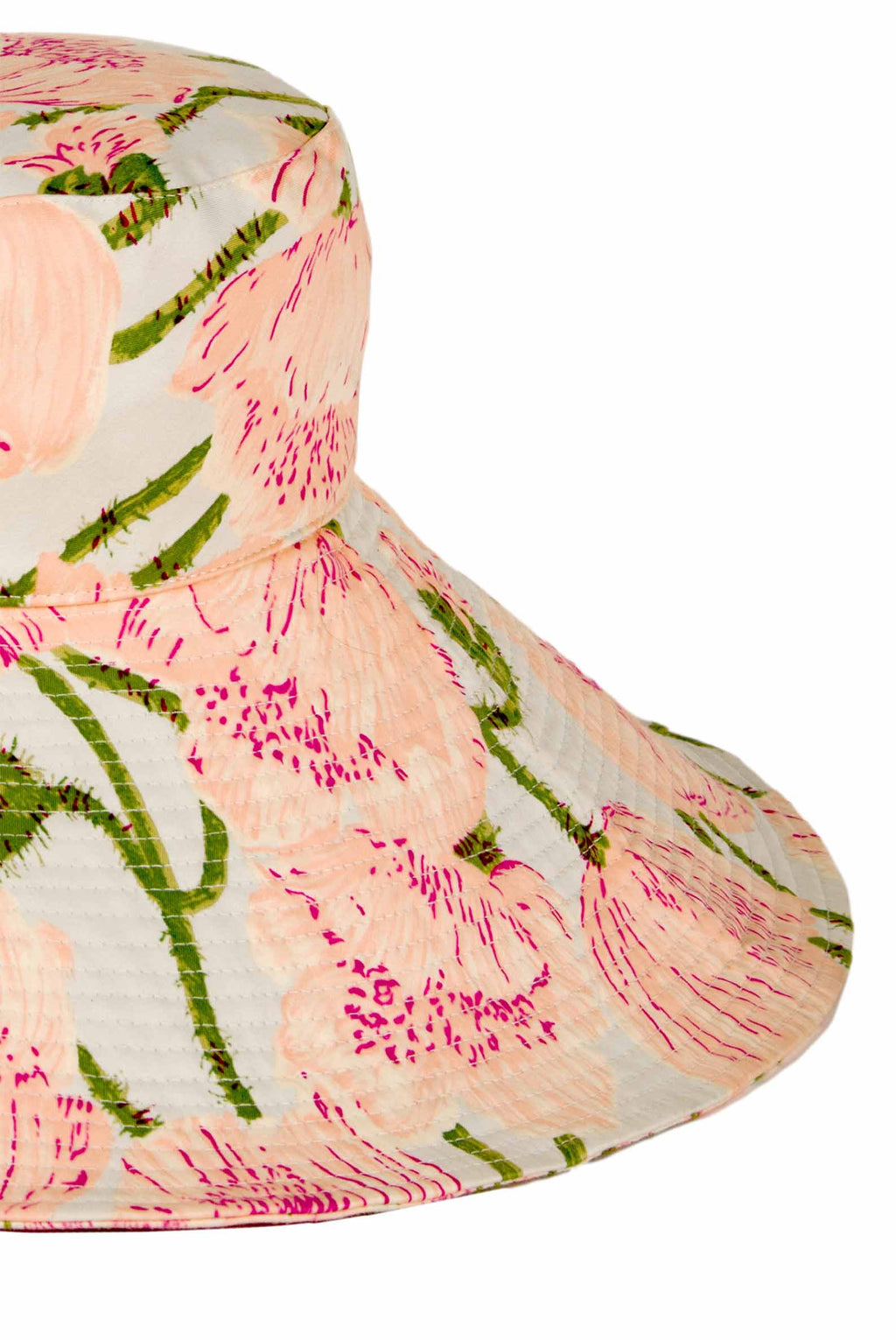 Cappello in cotone con stampa Macro Papaveri