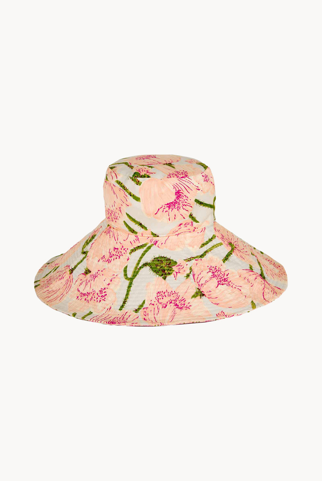 Cappello in cotone con stampa Macro Papaveri