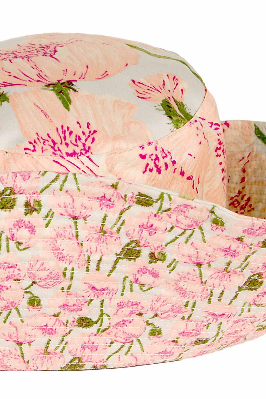Cappello in cotone con stampa Macro Papaveri