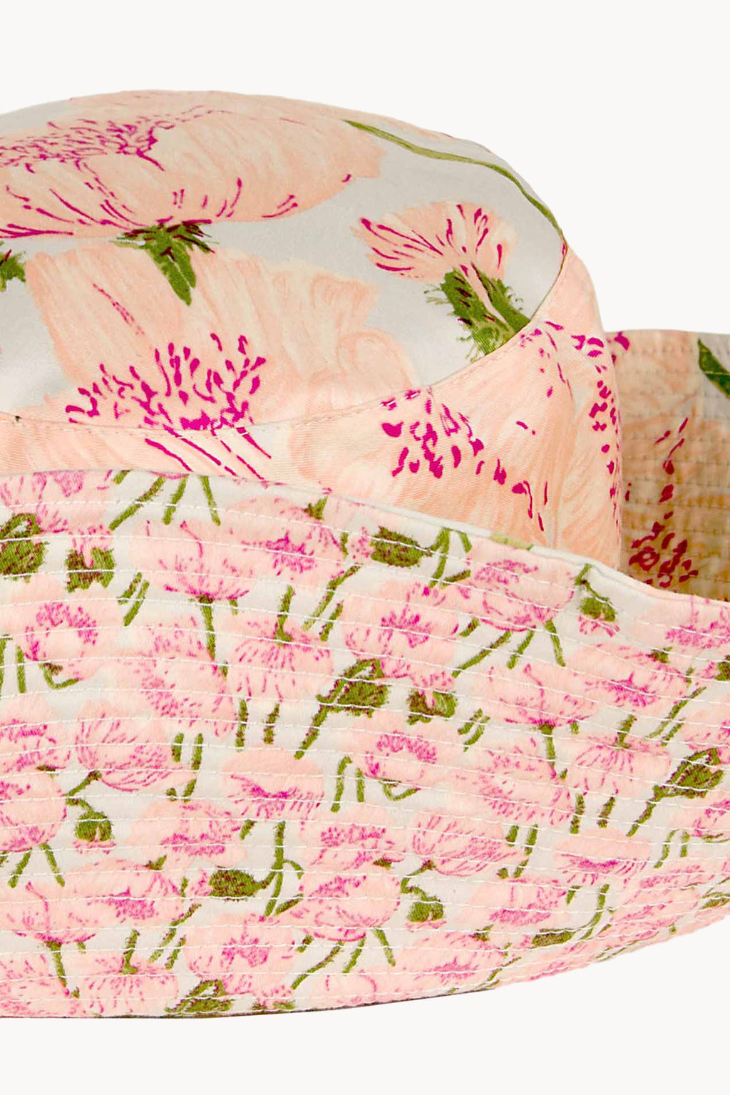 Cappello in cotone con stampa Macro Papaveri