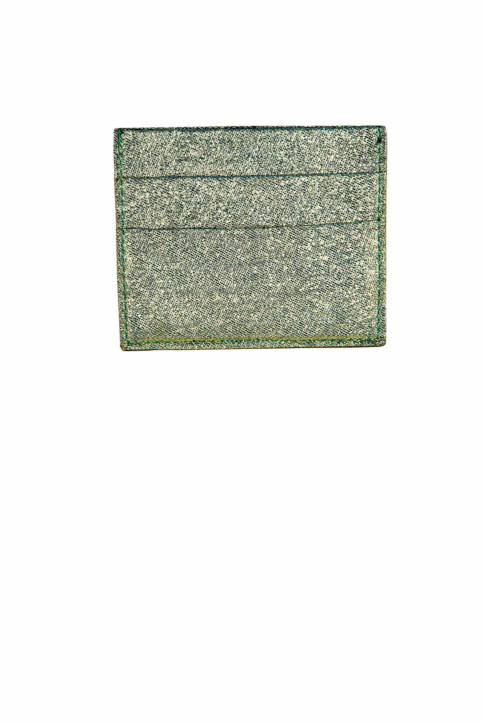 Porta carte in lurex argento