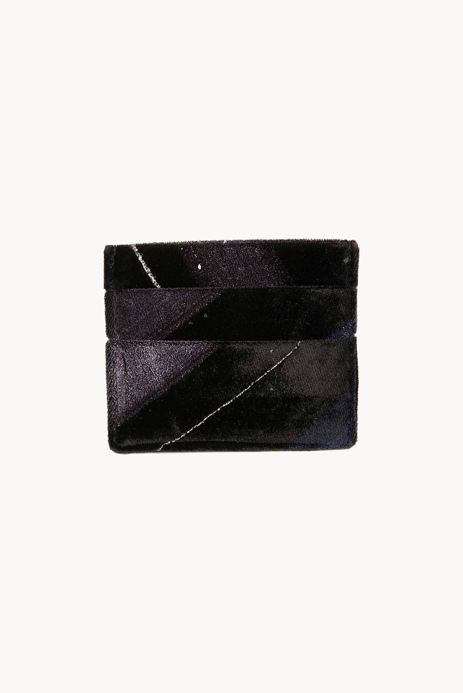 Porta carte in velluto dipinto a mano