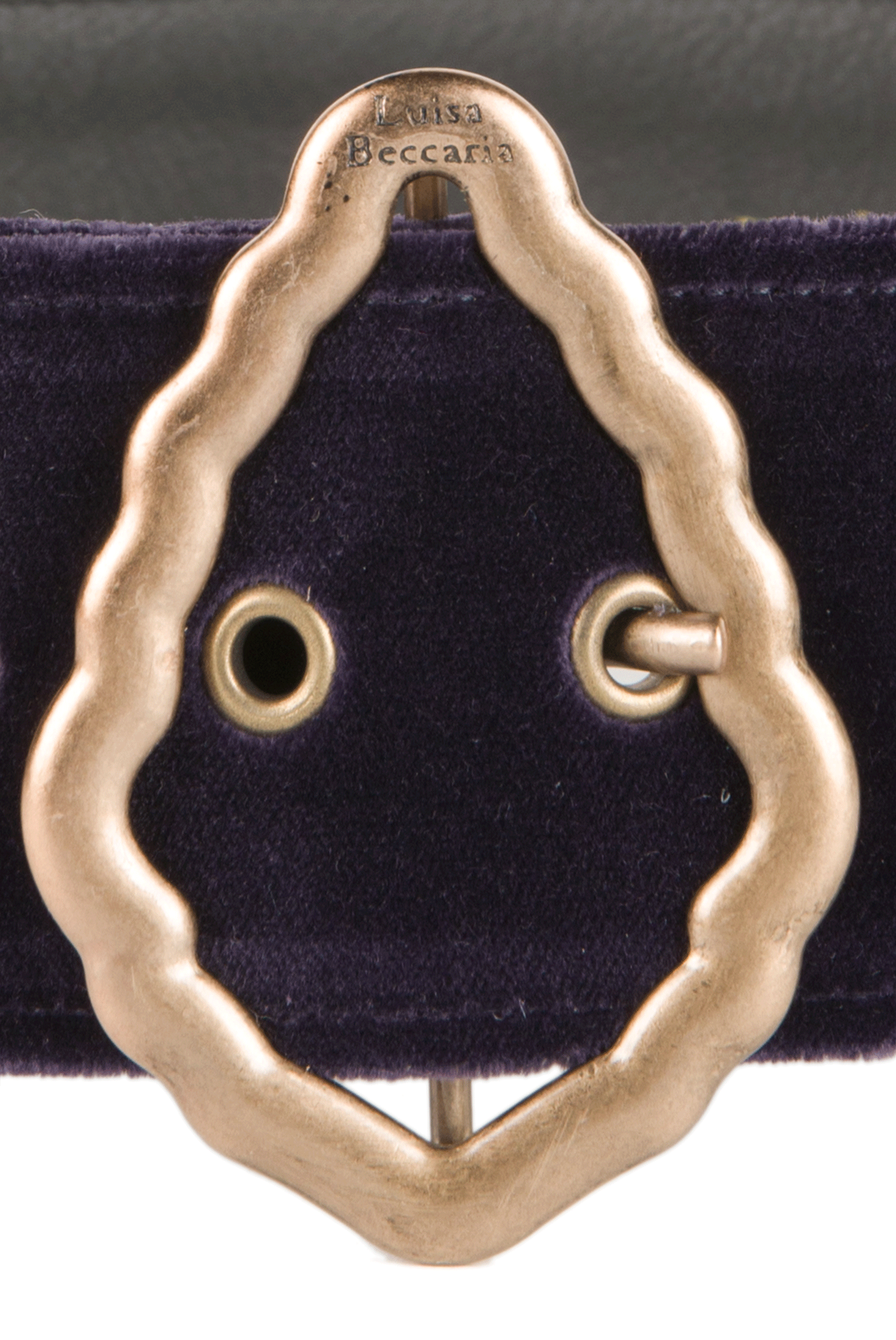 Cintura in velluto prugna