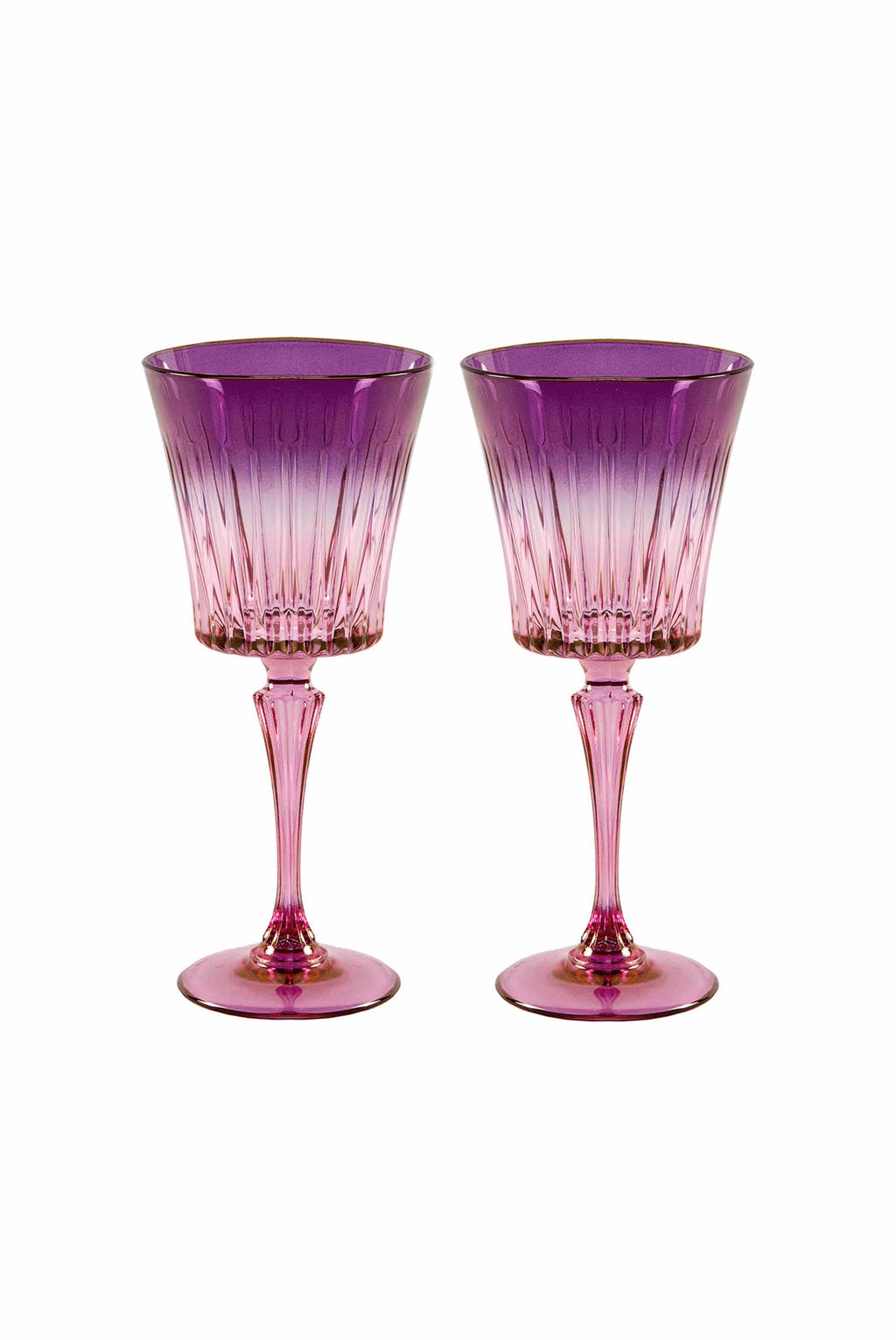 Set di due bicchieri d'acqua Domina sfumati dal rosa al viola