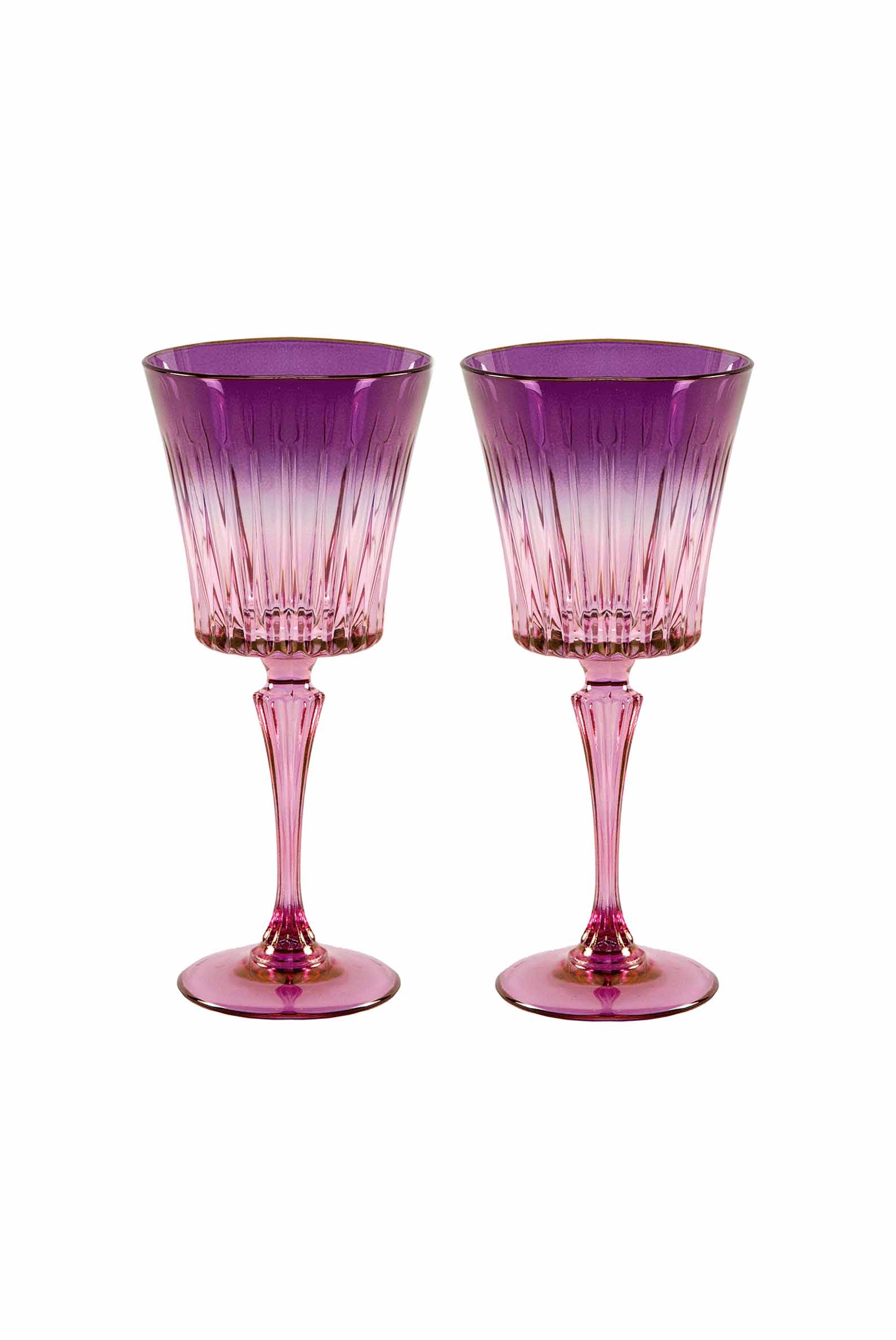 Set di due bicchieri d'acqua Domina sfumati dal rosa al viola