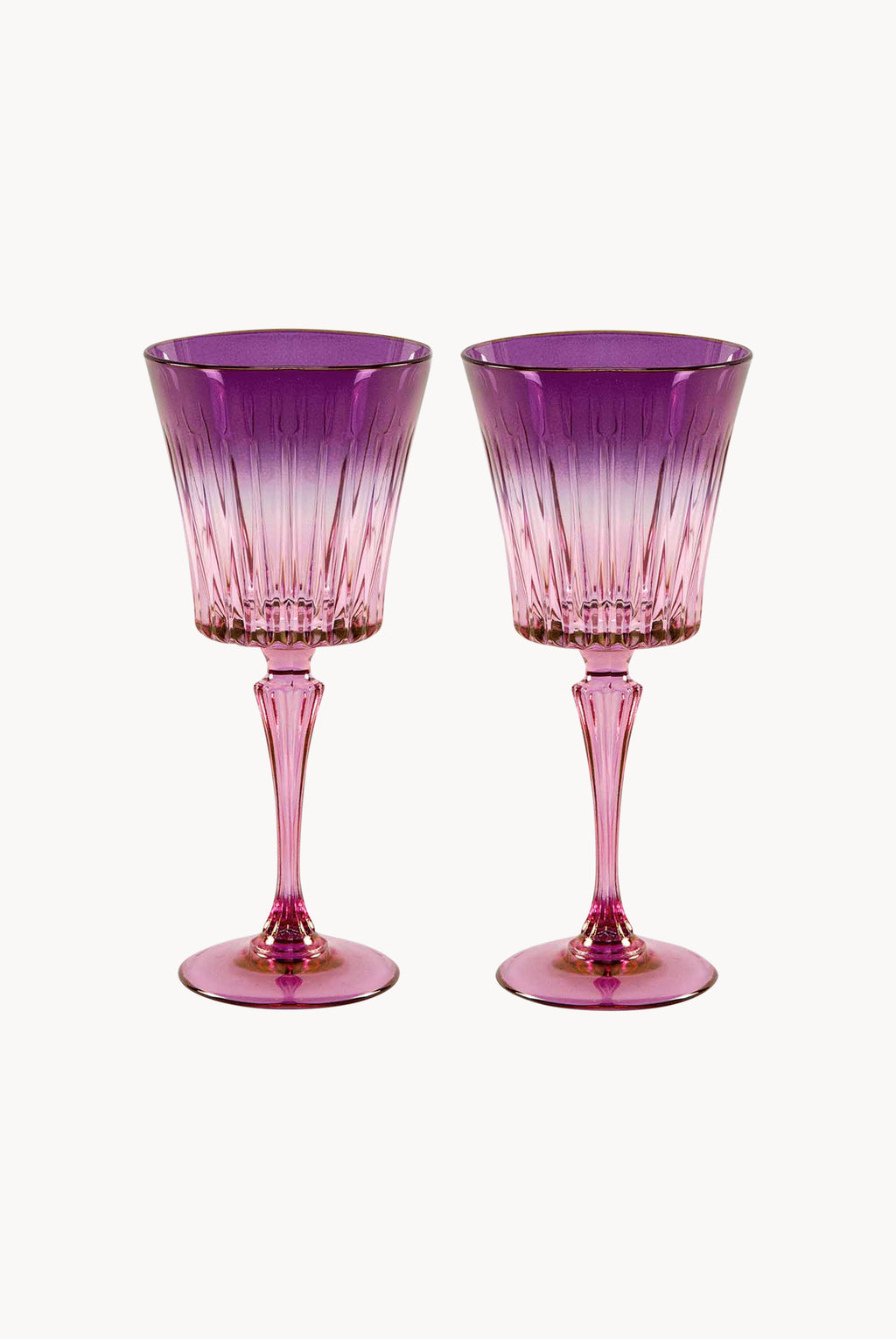Set di due bicchieri d'acqua Domina sfumati dal rosa al viola