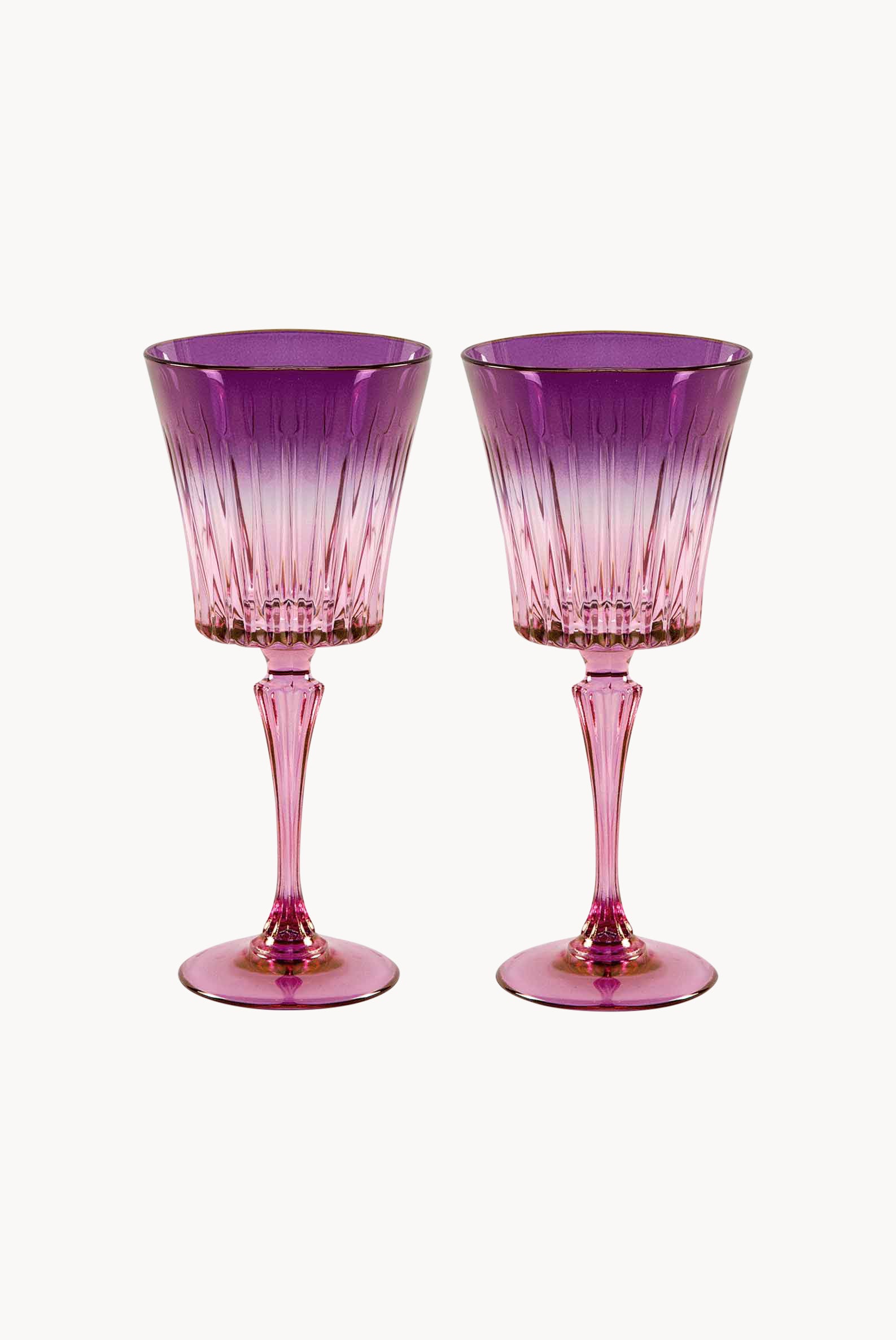 Set di due bicchieri d'acqua Domina sfumati dal rosa al viola