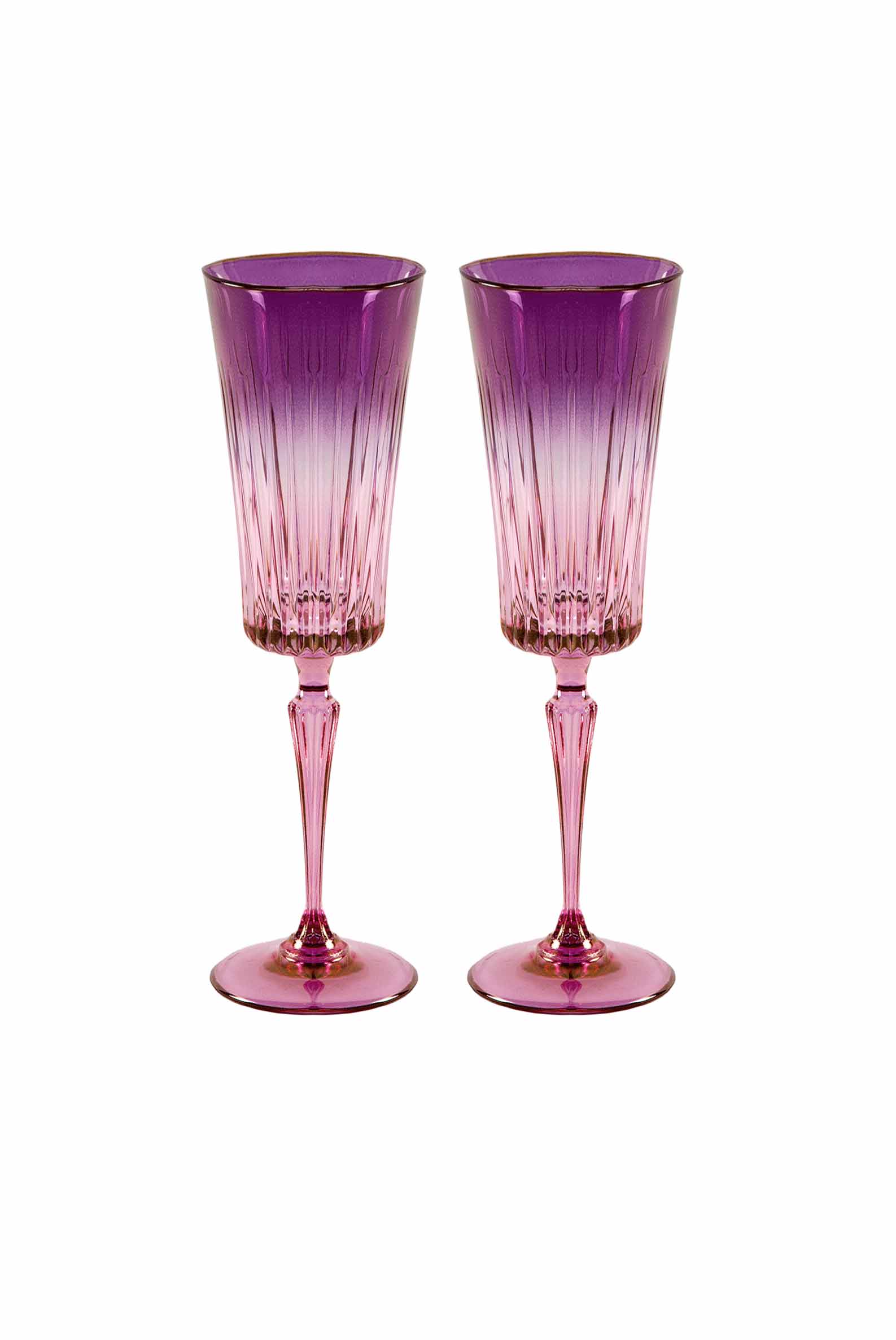 Set di due flute Domina sfumati dal rosa al viola