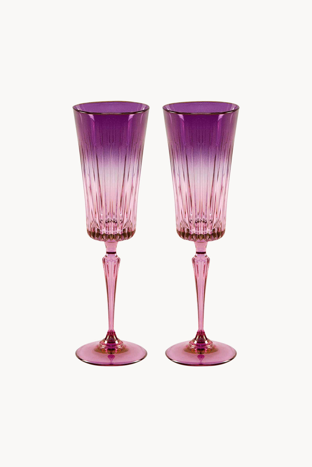 Set di due flute Domina sfumati dal rosa al viola