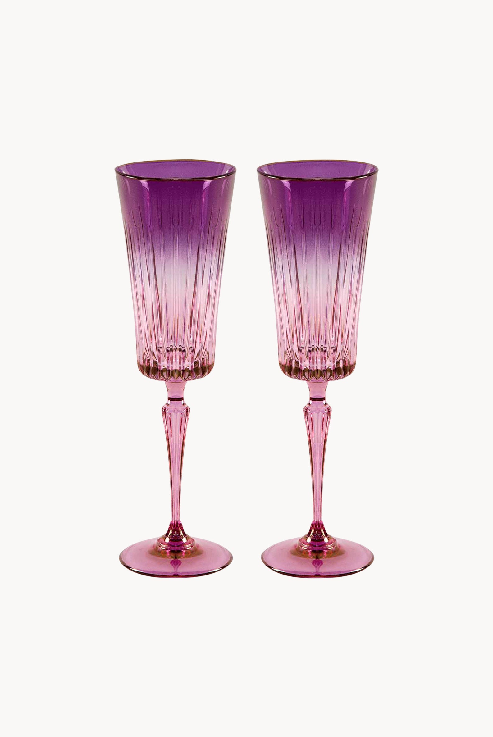 Set di due flute Domina sfumati dal rosa al viola