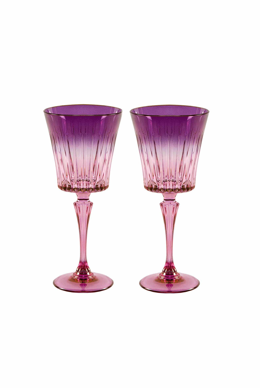 Set di due calici da vino Domina sfumati dal rosa al viola