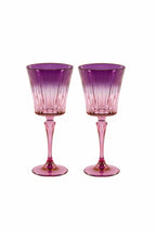 Set di due calici da vino Domina sfumati dal rosa al viola