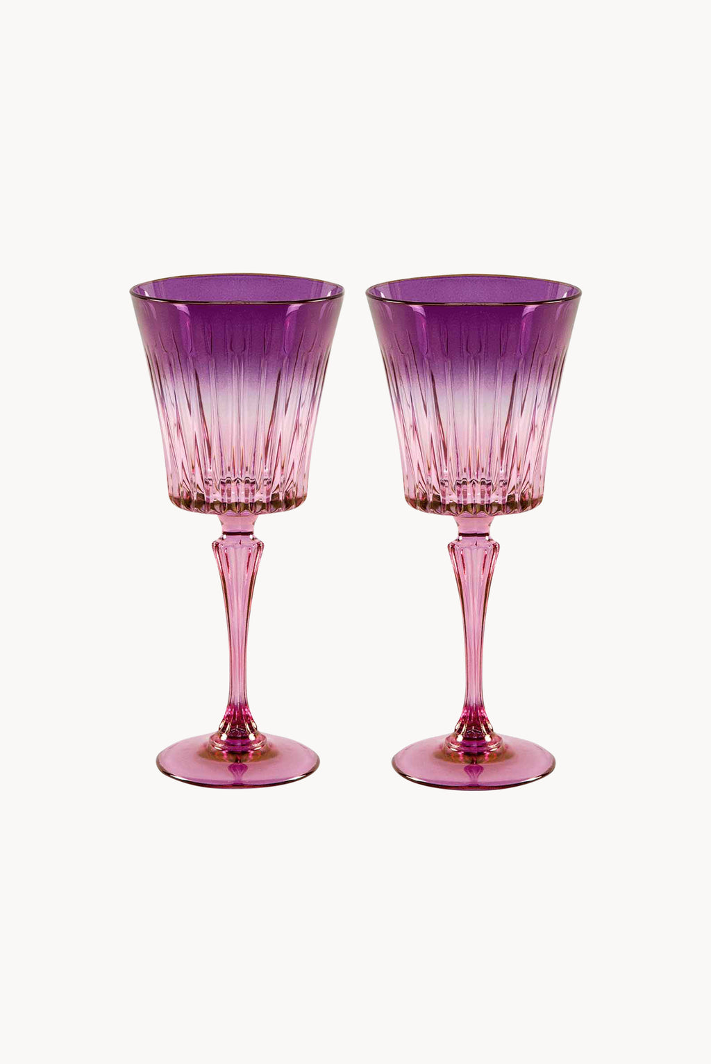 Set di due calici da vino Domina sfumati dal rosa al viola