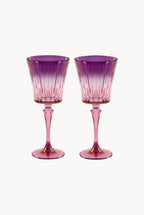 Set di due calici da vino Domina sfumati dal rosa al viola