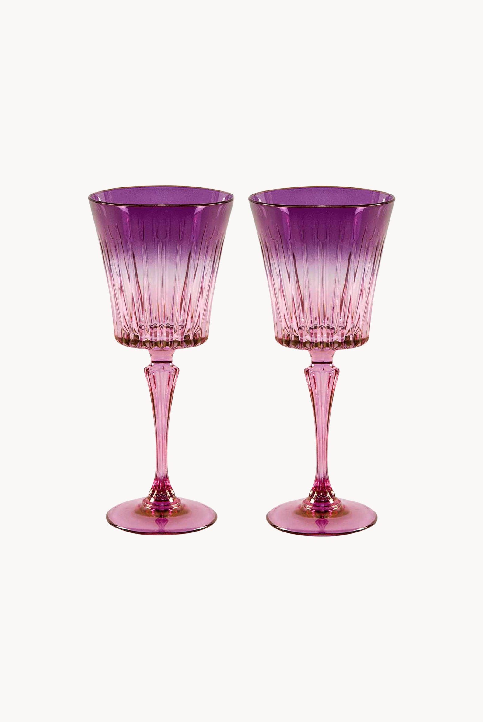 Set di due calici da vino Domina sfumati dal rosa al viola