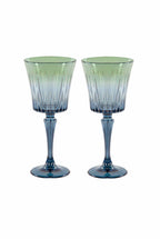 Set di due bicchieri d'acqua Domina sfumati dal blu al verde