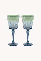 Set di due bicchieri d'acqua Domina sfumati dal blu al verde