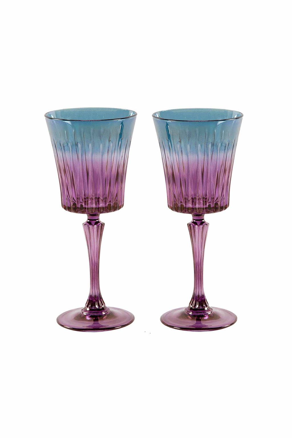 Set di due bicchieri d'acqua Domina sfumati dal viola al blu