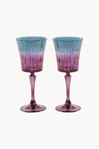 Set di due bicchieri d'acqua Domina sfumati dal viola al blu