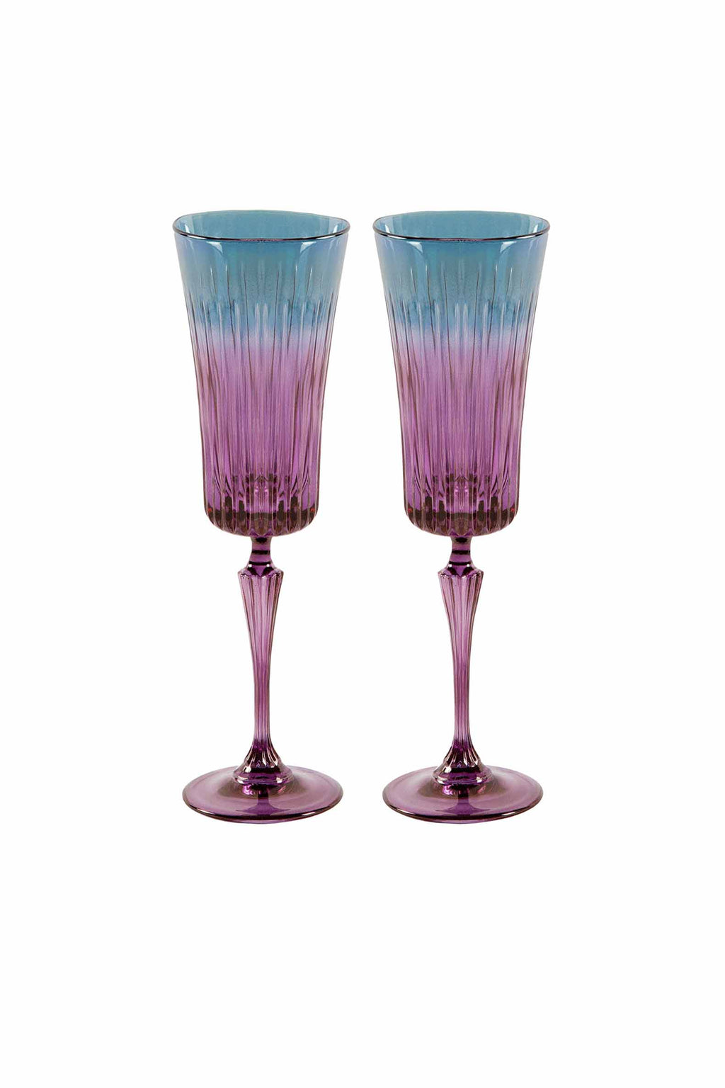 Set di due flute Domina sfumati dal viola al blu