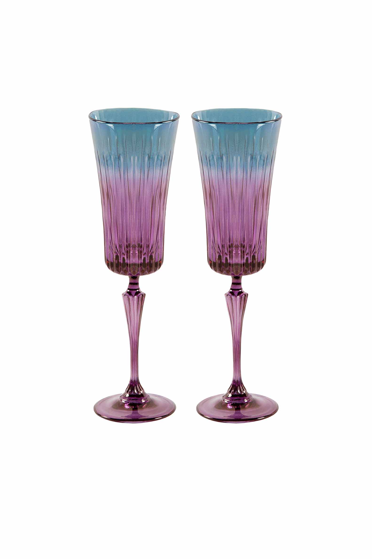 Set di due flute Domina sfumati dal viola al blu