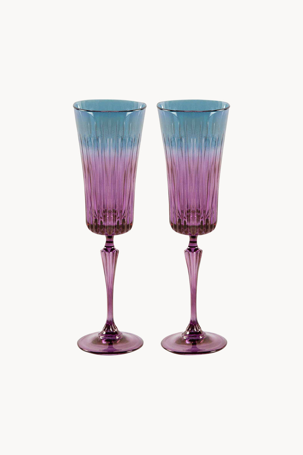 Set di due flute Domina sfumati dal viola al blu