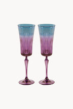 Set di due flute Domina sfumati dal viola al blu