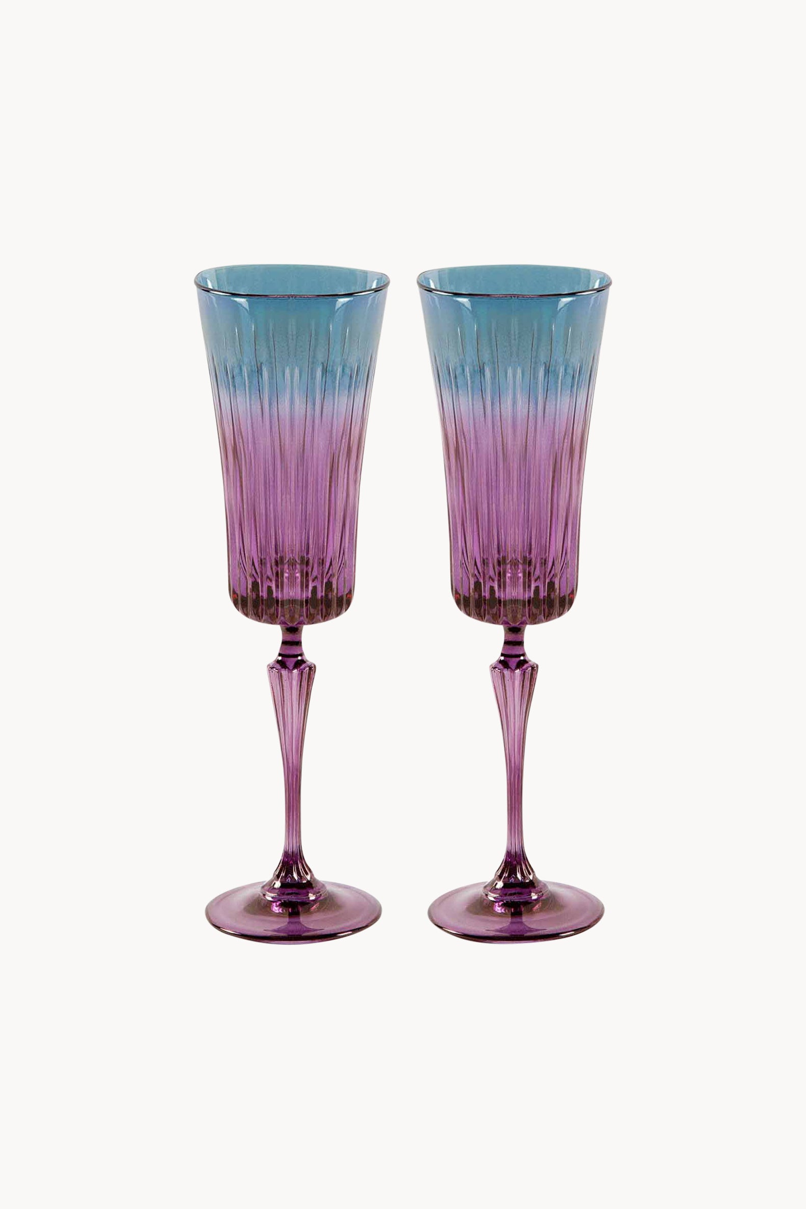 Set di due flute Domina sfumati dal viola al blu
