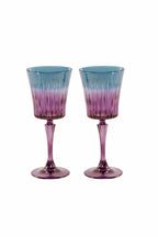 Set di due calici da vino Domina sfumati dal viola al blu