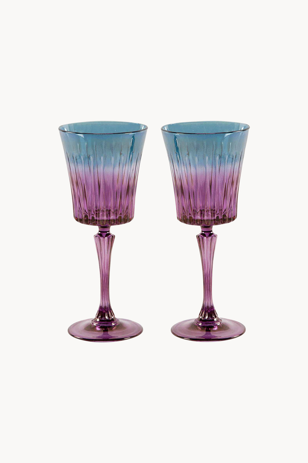 Set di due calici da vino Domina sfumati dal viola al blu