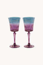 Set di due calici da vino Domina sfumati dal viola al blu
