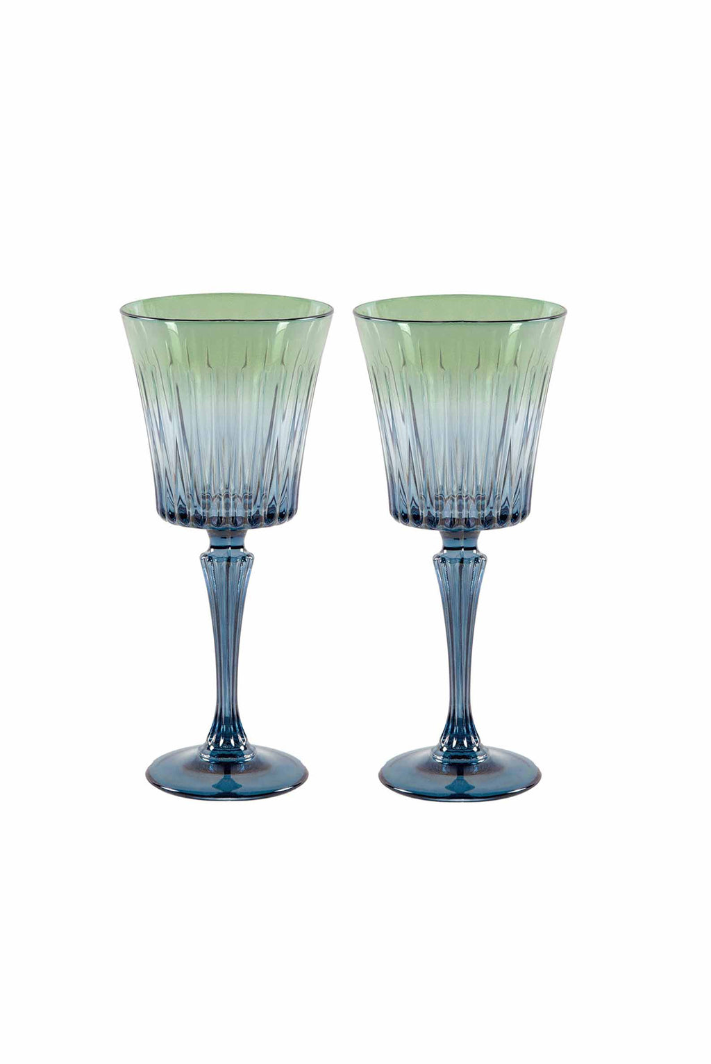 Set di due calici da vino Domina sfumati dal blu al verde