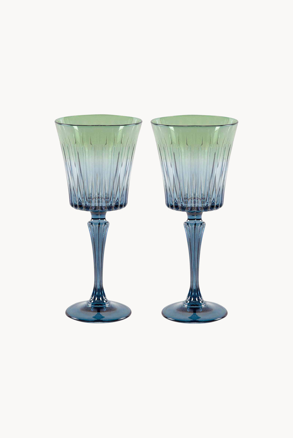 Set di due calici da vino Domina sfumati dal blu al verde