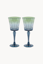 Set di due calici da vino Domina sfumati dal blu al verde