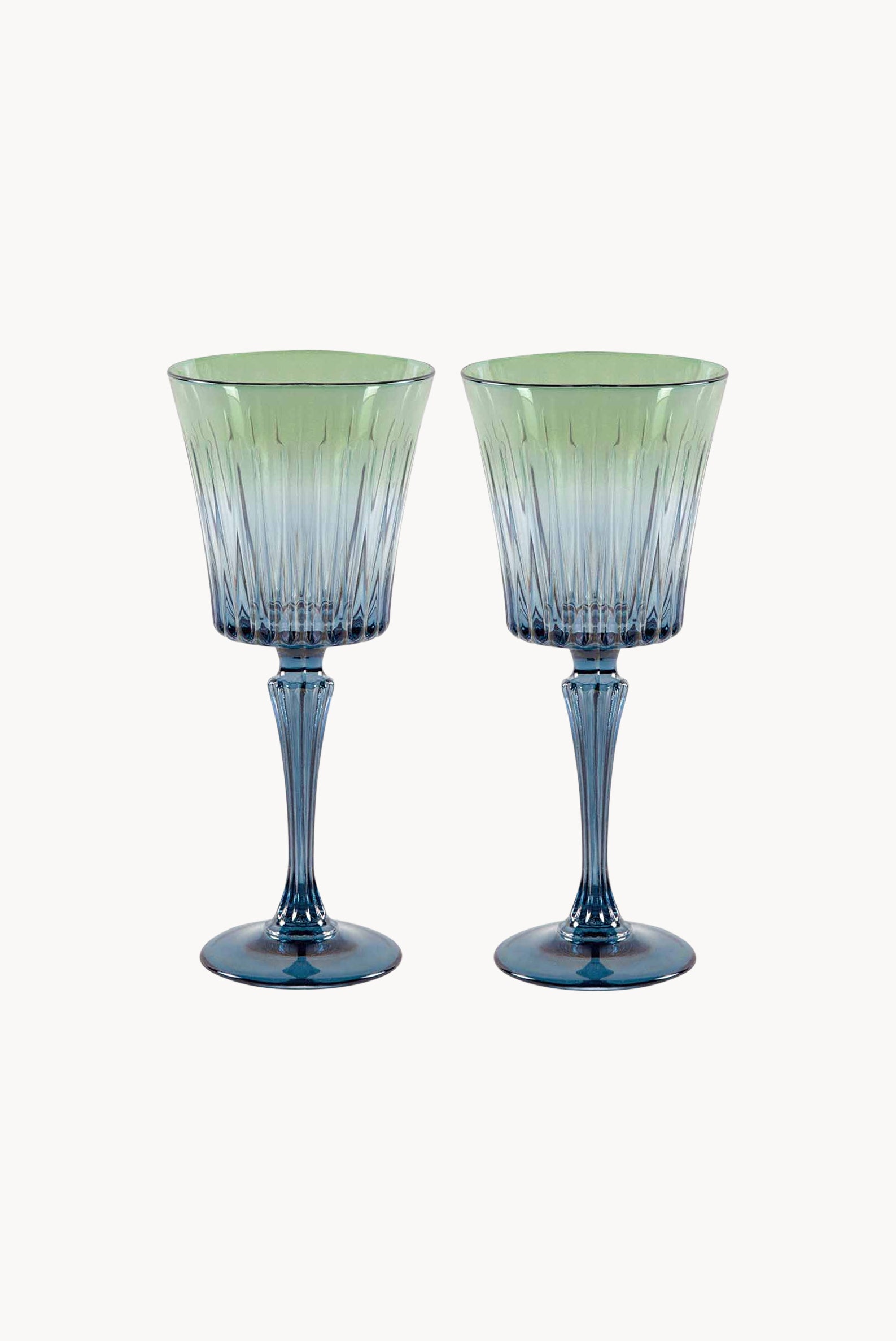 Set di due calici da vino Domina sfumati dal blu al verde