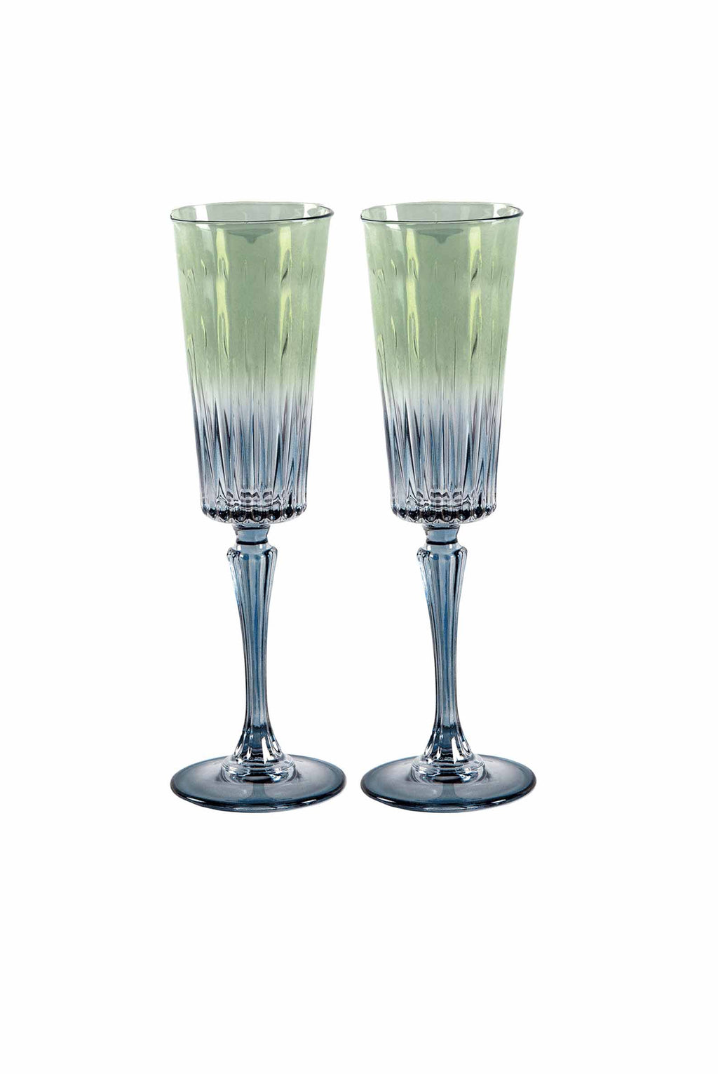 Set di due flute Domina sfumati dal blu al verde