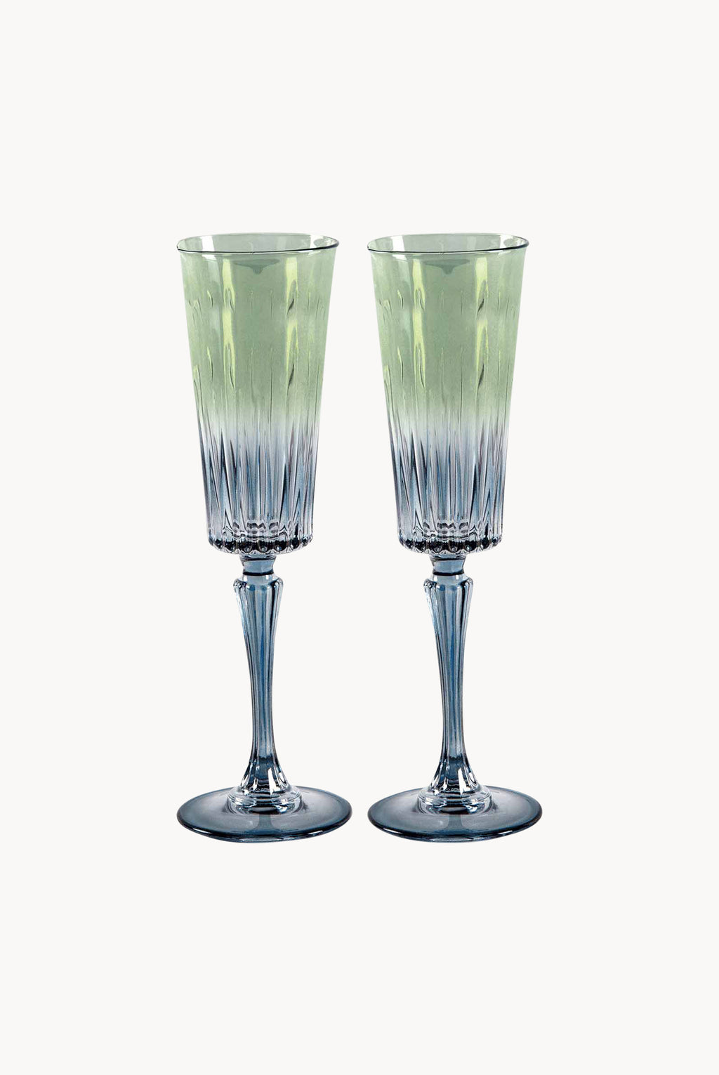 Set di due flute Domina sfumati dal blu al verde