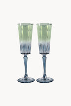 Set di due flute Domina sfumati dal blu al verde