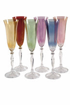 Set di sei flute multicolore
