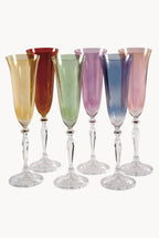 Set di sei flute multicolore