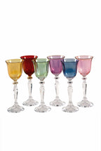 Set di sei bicchierini multicolore