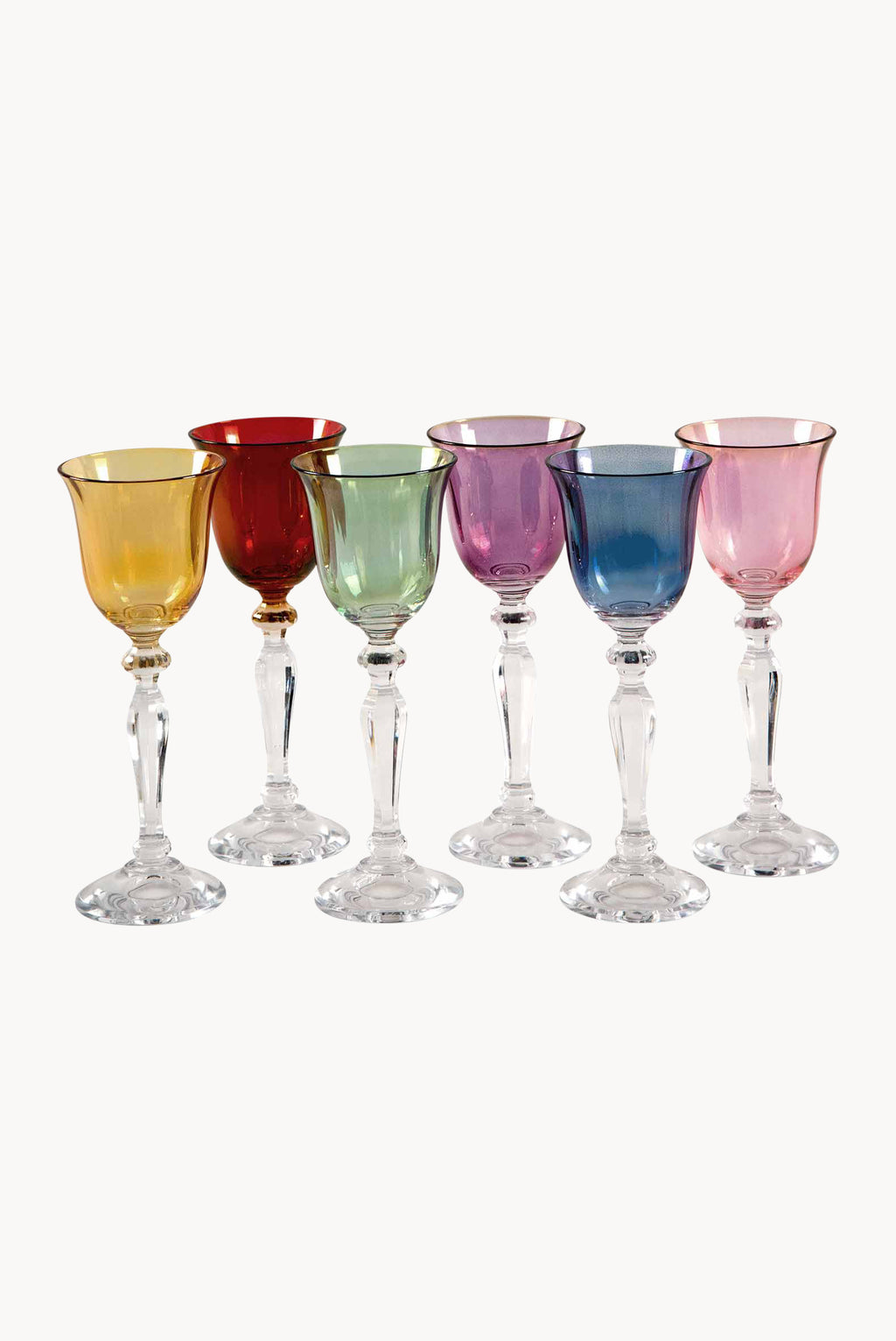 Set di sei bicchierini multicolore